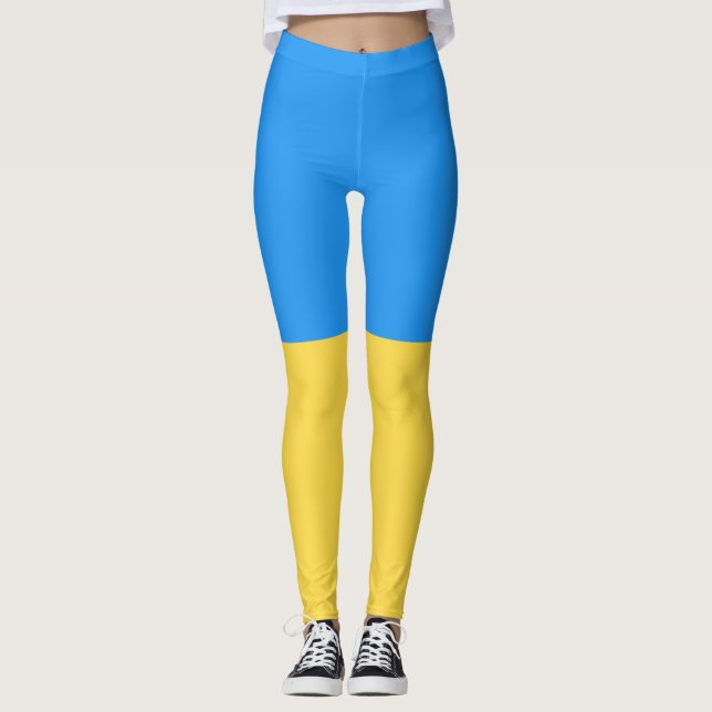 Ukraine-Flagge Leggings (Vorderseite)