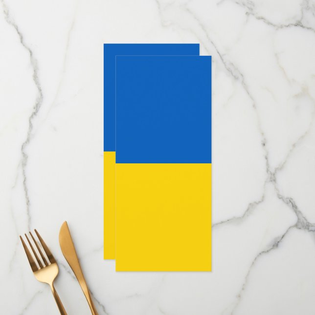 Ukraine-Flagge Menükarte (Vorderseite/Rückseite Beispiel)