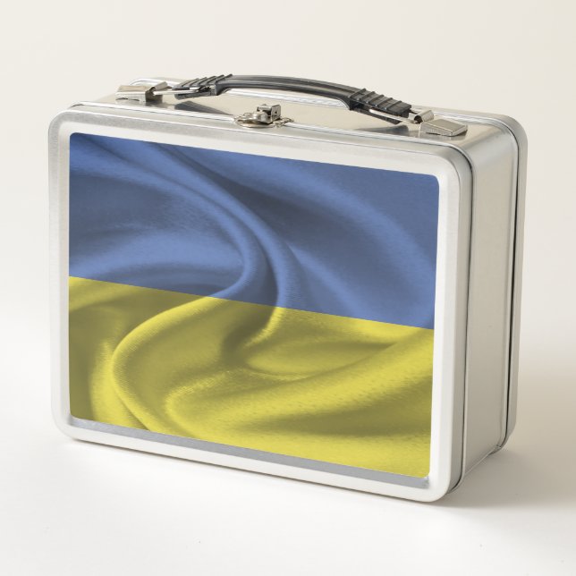 Ukraine-Flagge Metall Brotdose (Vorderseite)