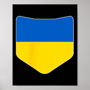 Ukraine-Flagge mit aufgedruckter ukrainischer Flag Poster