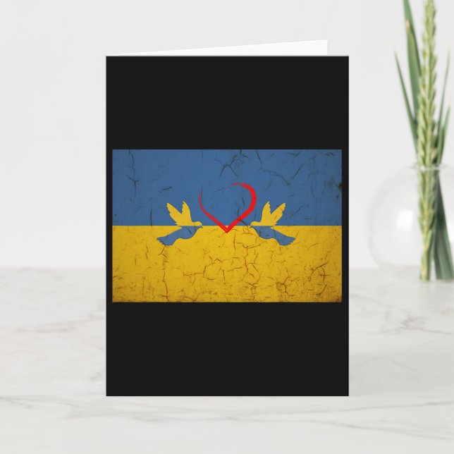 Ukraine-Flagge mit Herz  Karte (Vorderseite)