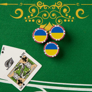 Ukraine-Flagge Pokerchips