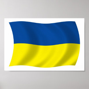 Ukraine-Flagge Poster Druck