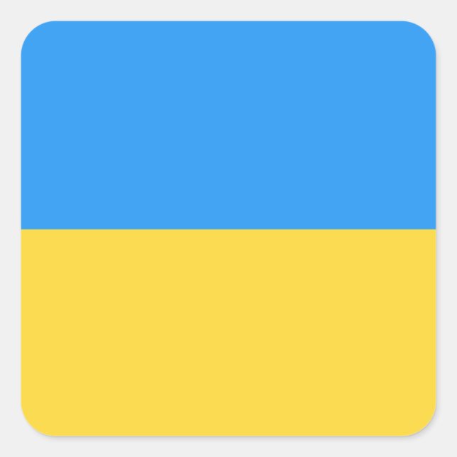 Ukraine-Flagge Quadratischer Aufkleber (Vorderseite)