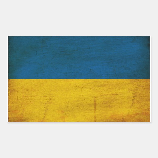 Ukraine-Flagge Rechteckiger Aufkleber (Vorderseite)