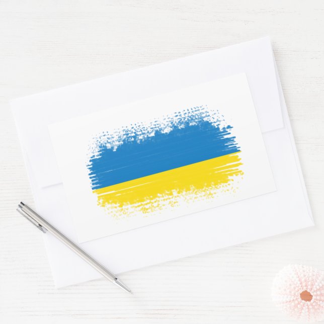 Ukraine-Flagge Rechteckiger Aufkleber (Umschlag)