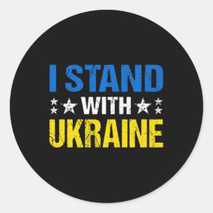 Ukraine-Flagge Retro Vintage Ukrainische Männer Fr Runder Aufkleber