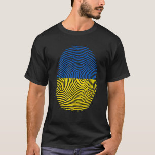 Ukraine-Flagge Root Ukrainischer Fingerabdruck DNA T-Shirt