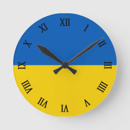 Ukraine-Flagge Runde Wanduhr