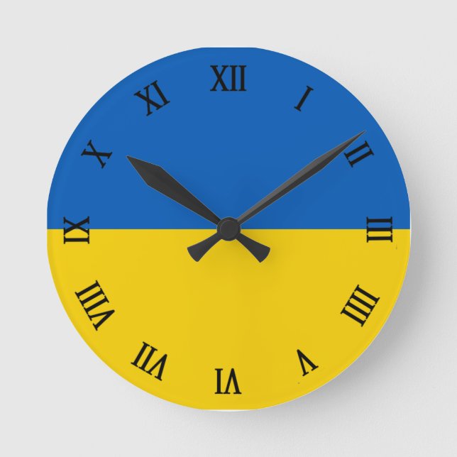 Ukraine-Flagge Runde Wanduhr (Vorderseite)