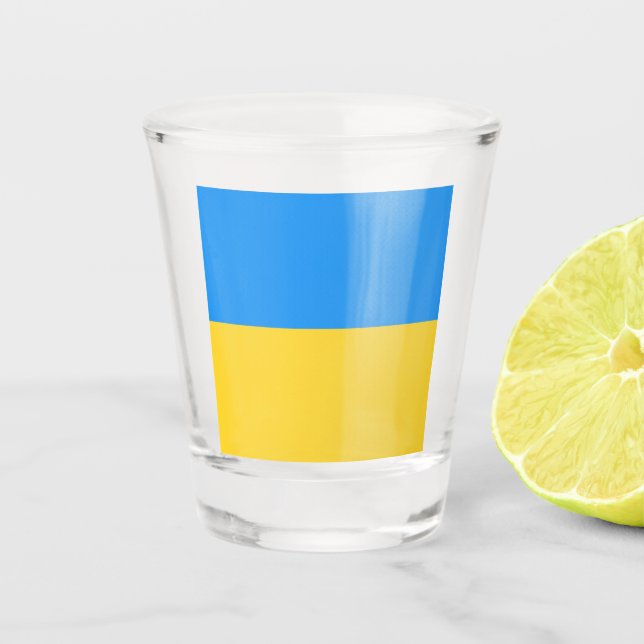 Ukraine-Flagge Schnapsglas (Vorderseite)