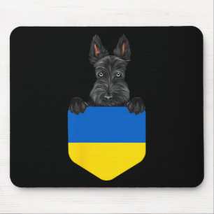 Ukraine-Flagge Schottischer Terrier-Hund in der Ta Mousepad