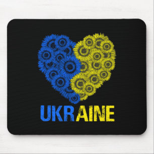 Ukraine-Flagge Sonnenblume Herz Vintage Ukrainisch Mousepad