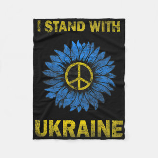 Ukraine-Flagge Sonnenblume Ich stehe mit der Ukrai Fleecedecke