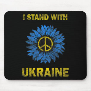 Ukraine-Flagge Sonnenblume Ich stehe mit der Ukrai Mousepad