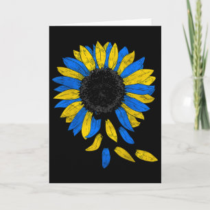 Ukraine-Flagge Sonnenblume Ukrainische Flagge Vint Karte