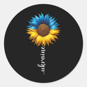 Ukraine-Flagge Sonnenblume Vintage Ukrainische Unt Runder Aufkleber