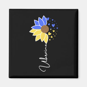 Ukraine-Flagge Sonnenblumen Herzen Magnet