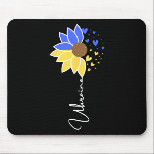 Ukraine-Flagge Sonnenblumen-Herzen Mousepad