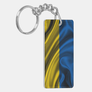 Ukraine-Flagge Stoff Schlüsselanhänger