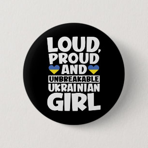Ukraine-Flagge Stolze Ukrainer Männer und Frauen Button