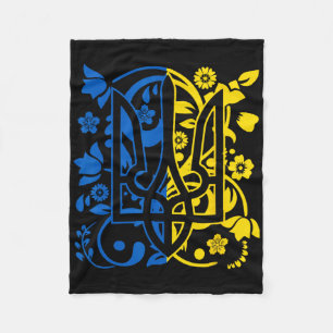 Ukraine-Flagge Symbol Flora Sonnenblume Ukrainisch Fleecedecke