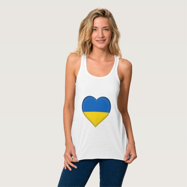 Ukraine-Flagge Tank Top (Vorderseite Vollansicht)