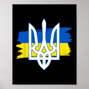 Ukraine-Flagge Trident - Ukrainischer Tryzub Patri Poster