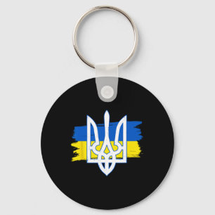Ukraine-Flagge Trident - Ukrainischer Tryzub Patri Schlüsselanhänger