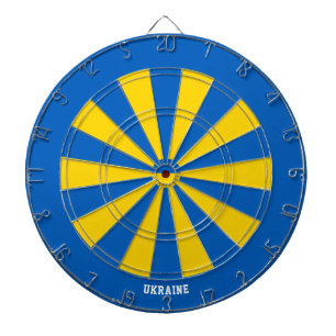 Ukraine-Flagge trifft ins Schwarze Dartscheibe