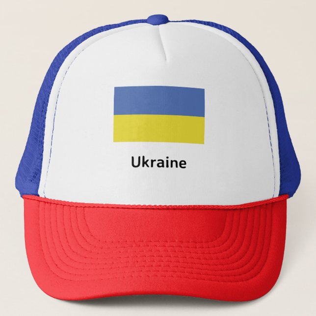 Ukraine-Flagge Truckerkappe (Vorderseite)