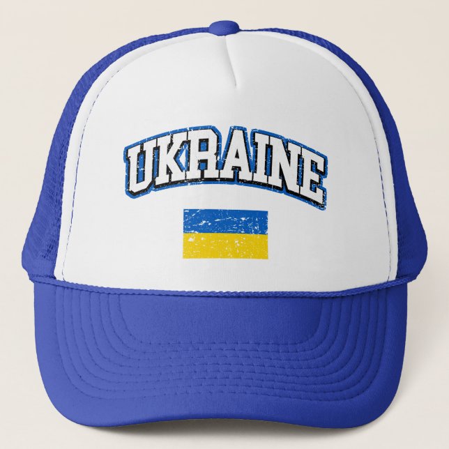 Ukraine-Flagge Truckerkappe (Vorderseite)