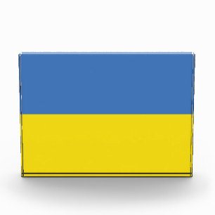 Ukraine-Flagge, Ukrainisch Slava Ukraini Слава Укр Fotoblock