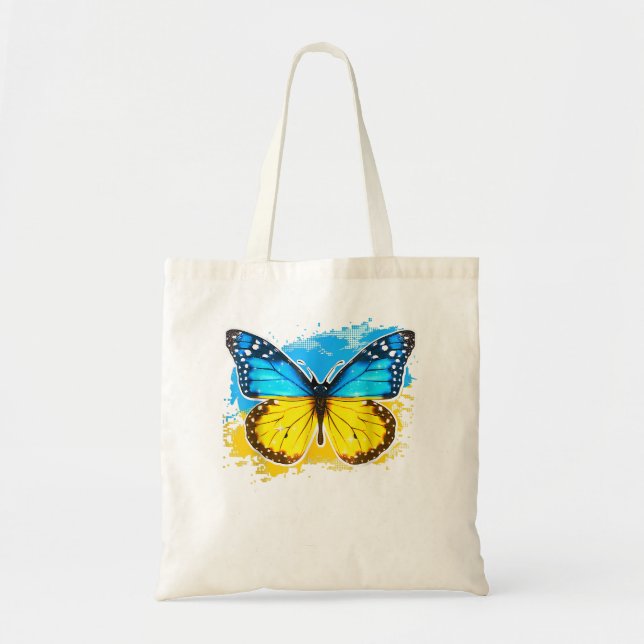 Ukraine Flagge Ukrainischer Schmetterling Ukraine  Tragetasche (Vorne)