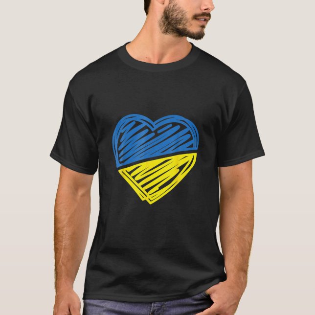 Ukraine Flagge Ukrainisches Herz T-Shirt (Vorderseite)