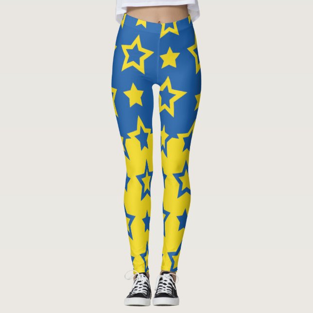 Ukraine Flagge Ukrainisches Patriotisches Patrioti Leggings (Vorderseite)