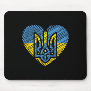 Ukraine-Flagge Ukrajina Ukrainischer Frieden Herz Mousepad