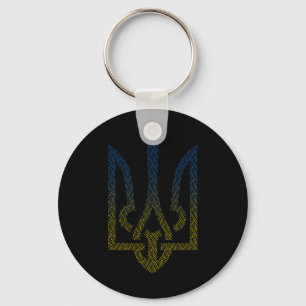 Ukraine-Flagge und Dreizack Ukrainisch Ich stehe m Schlüsselanhänger