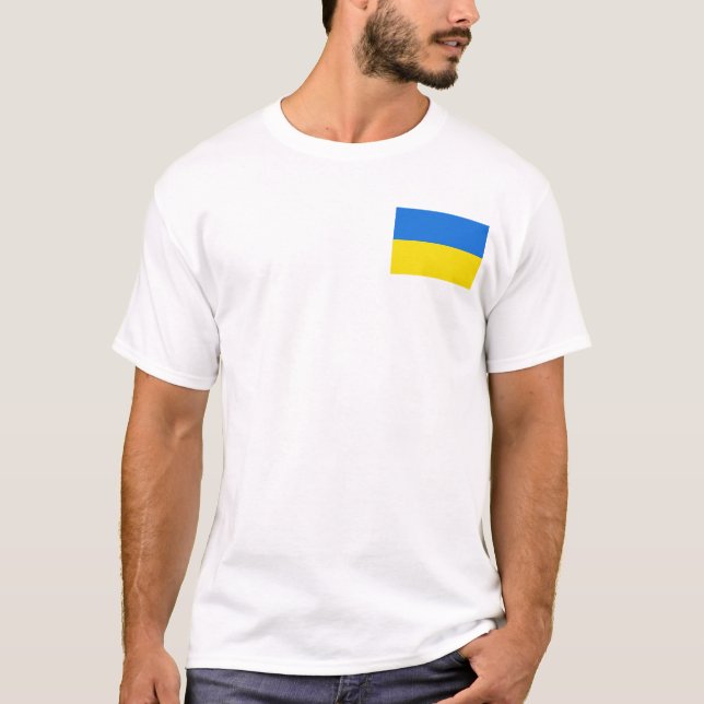 Ukraine-Flagge und Karten-T - Shirt (Vorderseite)