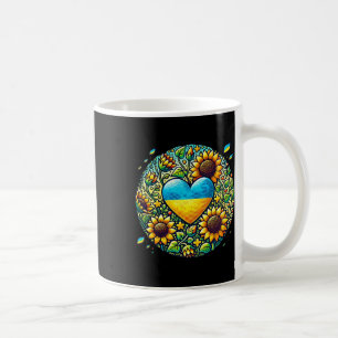 Ukraine-Flagge und Sonnenblumen-Illustration Kaffeetasse