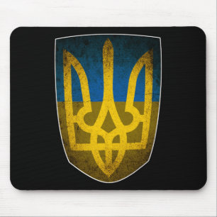 Ukraine-Flagge und Trident Ukrainisch Mousepad