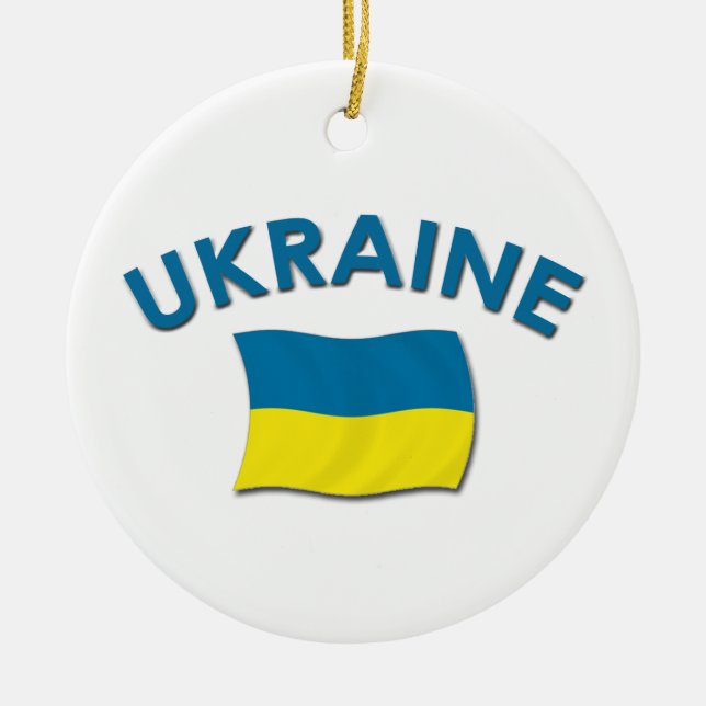 Ukraine-Flagge - Verzierung Keramikornament (Vorne)