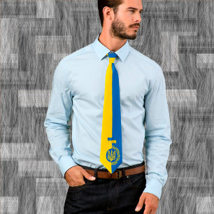 Ukraine, Flagge, Wappen, Tryzub/Ukrainische Krawat Krawatte