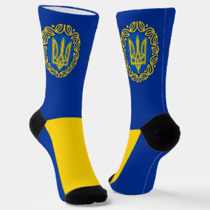Ukraine, Flagge, Wappen, Tryzub Ukrainische Republ Socken