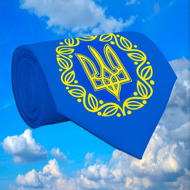 Ukraine, Flagge, Wappen, ukrainische Tryzub Krawatte (Von Creator hochgeladen)