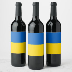 Ukraine-Flagge Weinetikett