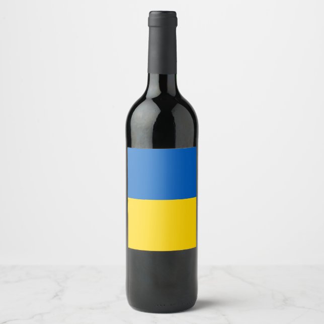 Ukraine-Flagge Weinetikett (Vorderseite)