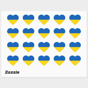 Ukraine Flaggen Blau und Gelb Herz-Aufkleber
