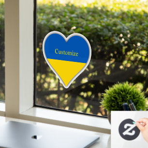 Ukraine Flaggen Blaues Gelbes Herz Thunder_Cove Fensteraufkleber