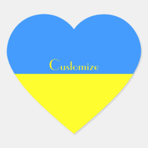 Ukraine Flaggen Blaues Gelbes Herz Thunder_Cove Herz-Aufkleber
